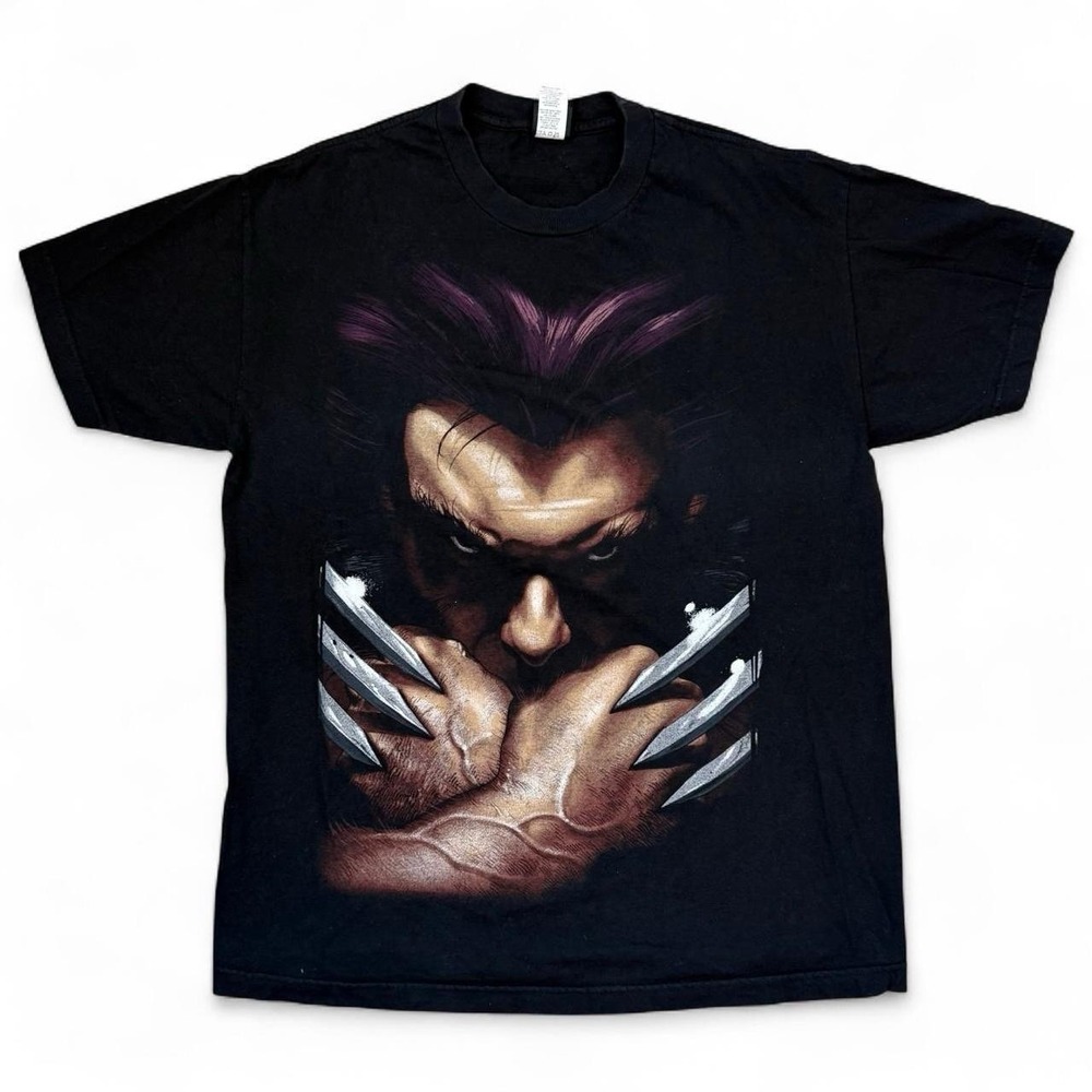 Vintage Marvel Mad Engine X-Men Wolverine Black Graphic Tee Men's Size Large Y2K